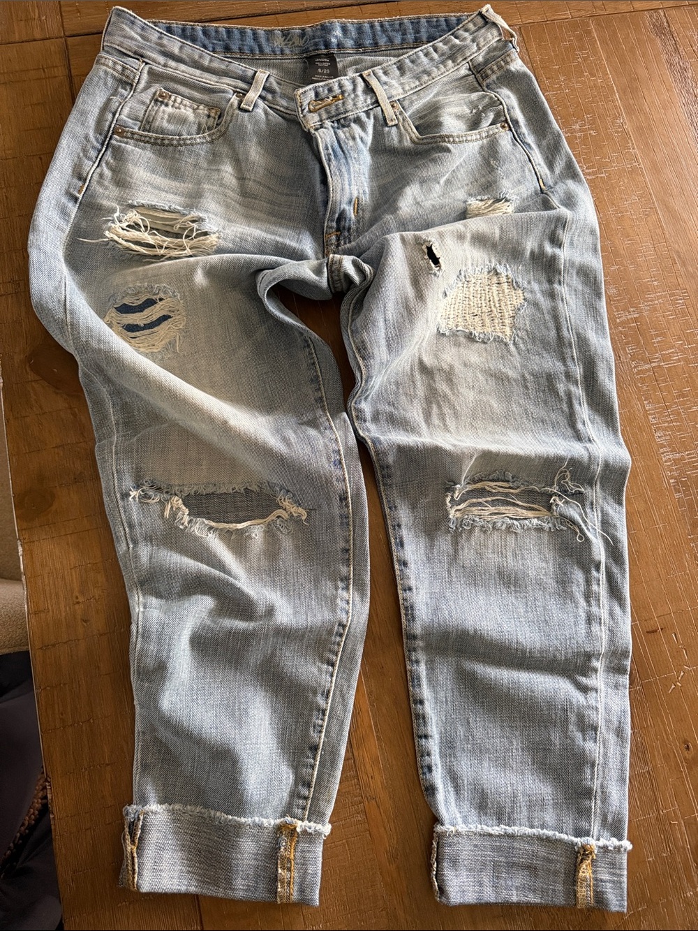 Mossimo Supply Co. Light Blue Distressed Boot Cut Jeans
